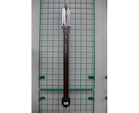 A Comitti &amp; Son, London mahogany stick barometer 