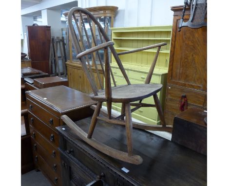 An Ercol elm and beech Quaker rocking chair 