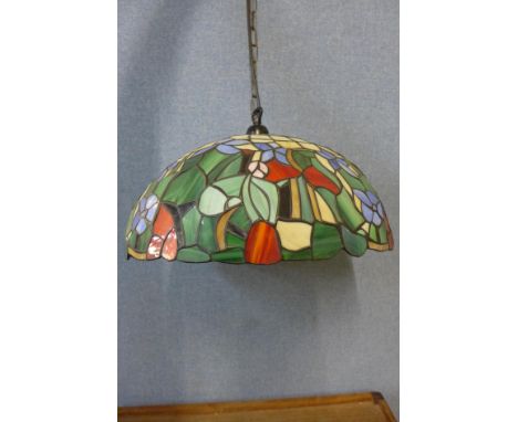 A Tiffany style ceiling light shade 