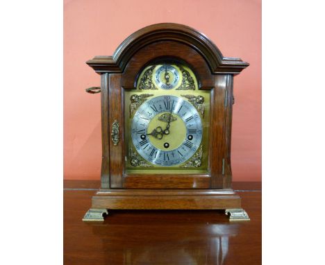 A German Joseph Hermfield mahogany Westminster chime bracket clock 