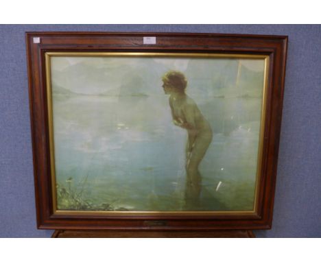 A Paul Emile Chabas print, bathing nymph, framed 