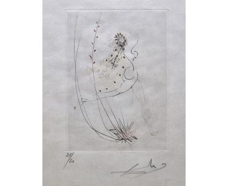 Salvador Dali (Spanish 1904-1989),&nbsp;etching with hand coloured highlights, from the series Les Amours de Cassandre, 1968,