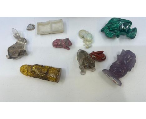 A collection of Chinese carved jade figures and similar&nbsp;