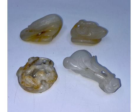 A collection of four Chinese carved jade figures, L:6cm (largest) (6)
