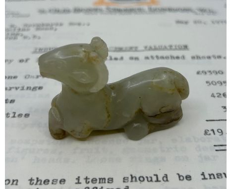 A&nbsp; Chinese jade Ram figure, L:5cm
