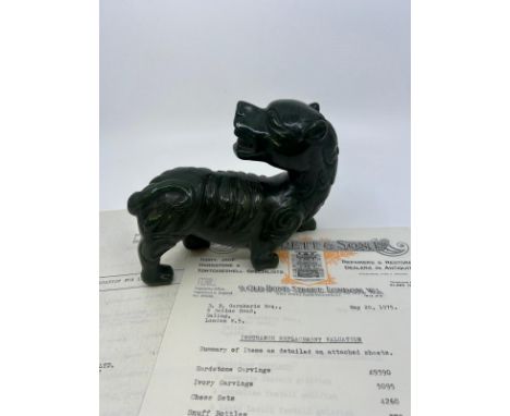 A large&nbsp; Chinese Jade mythical beast, H:13cm