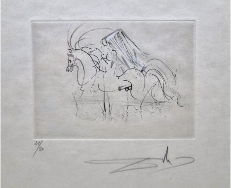Salvador Dali (Spanish 1904-1989), untitled&nbsp;etching with hand coloured highlights, from Les Amours de Cassandre, 1968, p