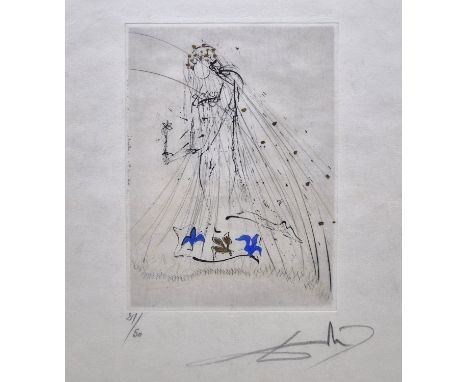 Salvador Dali (Spanish 1904-1989),&nbsp;etching with hand coloured highlights, from Les Amours de Cassandre, 1968, plate 15cm