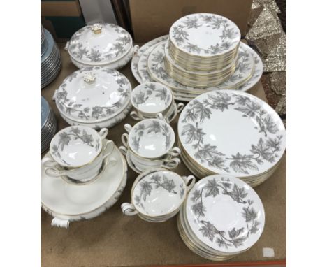 A Wedgwood "Ashford" (W4106) fig decorated dinner service, 12 place settings including large, medium and small plates, 12 twi