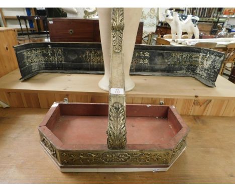 MODERN GILT FRAMED WALL MOUNTED CONSOLE TABLE WITH RESIN TOP    