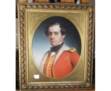 English School (19th Century)  Portrait of Lieutenant Arthur Boulnois (1830-1852), in the undress / mess kit of the Bengal En