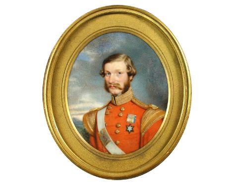 Attributed to Reginald Easton (British, 1807-1893) Lieutenant William Campbell (1819-1858), wearing the uniform of an Officer