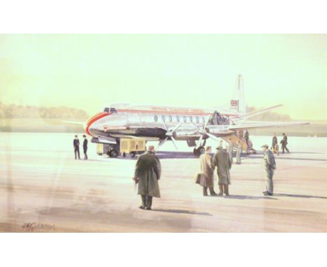 § Rodney Diggins (British, 20th Century) "Robert Falcon Scott", a Vickers Viscount Type 701, of British European Airways sign