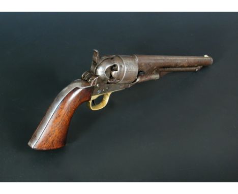 A Colt Navy 1861 model percussion revolver, with signed barrel, engraved cylinder and matching serial nos. 27238  