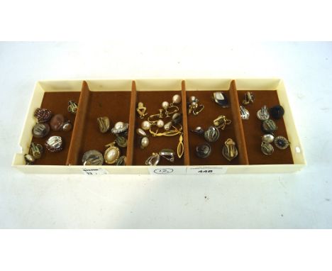 A selection of vintage ladies earrings, including clip ons, various designs
