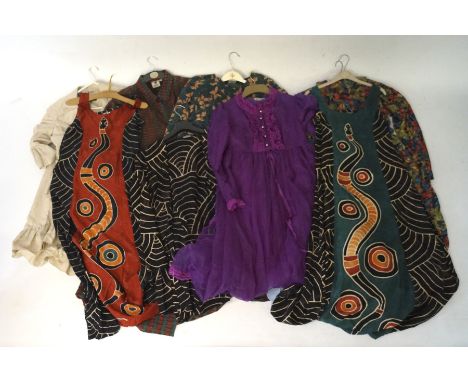 An assortment of vintage clothing, to include a Laura Ashley skirt, Chandni tops and more