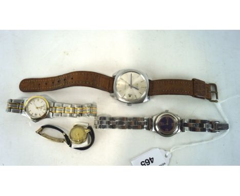 A selection of four vintage wristwatches, one being a gents Etor, another a ladies Swatch