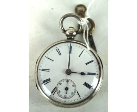 A 20th century full hunter pocket watch, enamel dial with Roman numerals, subsidary watch dial to six, the case hallmarked Lo