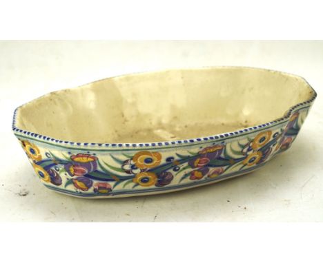 A vintage Poole pottery fruit bowl, with stamped mark to underside, 35cm wide