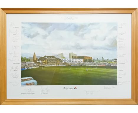 Peter Martin, a limited edition print of Lancashire County Cricket Club 'Old Trafford' 2002, 52/600, signed in pencil by the 