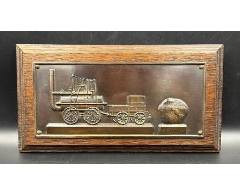 A commemorative plaque depicting No 1 Engine of George Stephenson and Bulmerstone