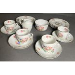A part tea service with floral pattern