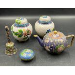 A selection of cloisonne ware