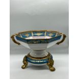 A Noritake octagonal porcelain stemmed bowl and stand (H19cm W30cm)