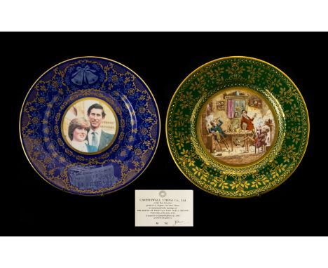 Caverswall Wall Plate Commemorating the Wedding of Prince Charles to Diana Spencer on 29th July 1981.  10" plaque, limited ed