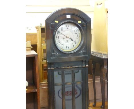 Early 20th Century longcase clock with silvered dial