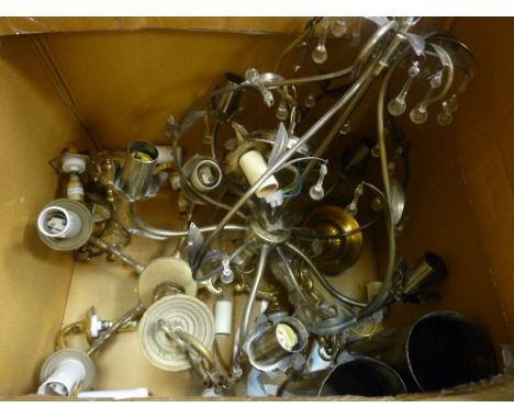 Metallic ceiling light fixtures and quantity of trench art