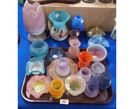 PLEASE NOTE: Pink lamp and blue vase withdrawn from lotA collection of Scottish glass including Vasart, Selkirk etcCondition 