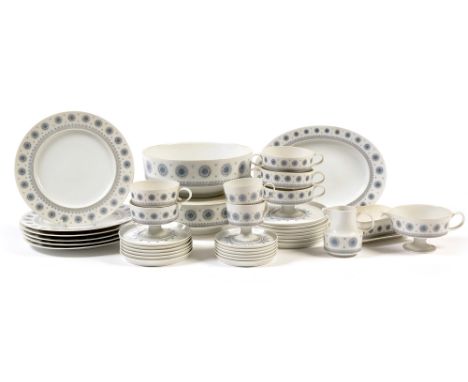 A 1960's Rosenthal 'Eisblume' Studio Line dinner tea and coffee service, each piece with stylised formal blue and grey patter