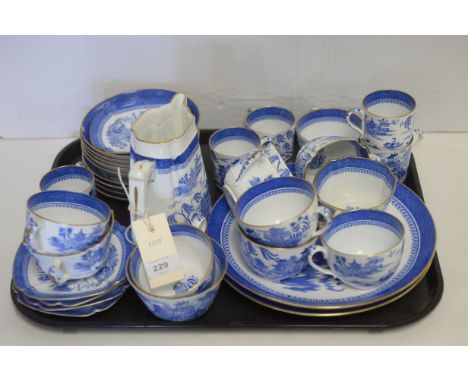 Copeland Spode 'Mandarin' pattern blue and white teaware, to include: tea cups, coffee cans, saucers, plates, jugs, and other