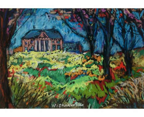 Bernie Wisniewski - "Paxton House", signed; inscribed with title and dated 1998 on a label verso, pastel, 24 x 34cms, in fram