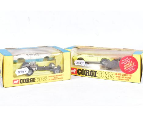 TWO BOXED CORGI TOYS CARS, Ghia 5000 Manjista with De Tomaso chassis, No.271, blue and white version and Lamborghini P400 GT 