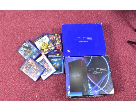 TWO BOXED PLAYSTATION 2 CONSOLES AND A QUANTITY OF GAMES, one of the consoles was not the one that originally came with the b
