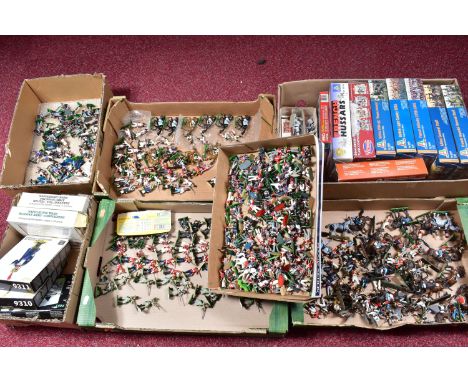 A QUANTITY OF BOXED AND UNBOXED ASSORTED PLASTIC SOLDIER FIGURES, all are of Napoleon era soldiers from various regiments and
