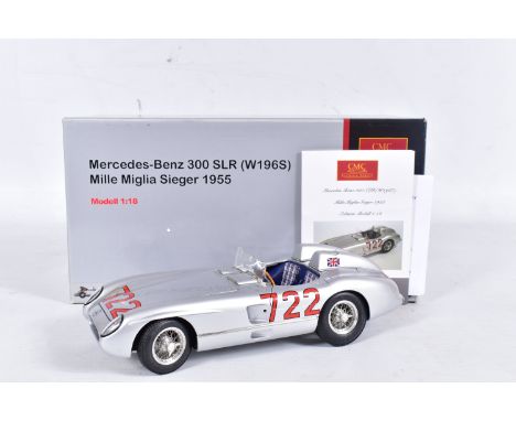 A BOXED CMC 1/18 SCALE MERCEDES-BENZ 300 SLR (W196S) MILLE MIGLIA WINNER 1955, No.M-066, complete and in very good condition,