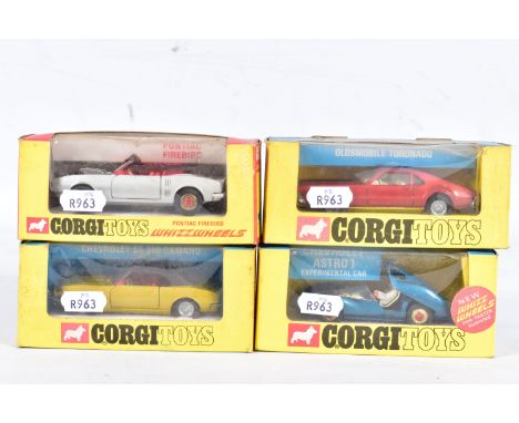 FOUR BOXED CORGI TOYS AMERICAN CAR MODELS, Golden Jacks wheels Oldsmobile Tornado, No.276, metallic brown version, Golden Jac