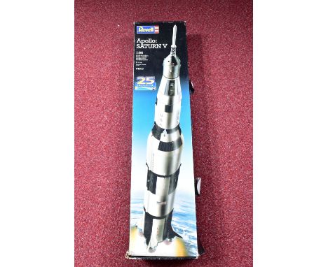 A BOXED UNBUILT REVELL APOLLO SATURN V ROCKET PLASTIC CONSTRUCTION KIT, No.04805, 1/96 scale, contents not checked but parts 