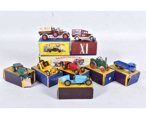 SEVEN BOXED DIE-CAST MATCHBOX MODELS OF YESTERYEAR VEHICLES, to include a Major Pack Crossley Y-26 and Model 'A' Ford MB38, n