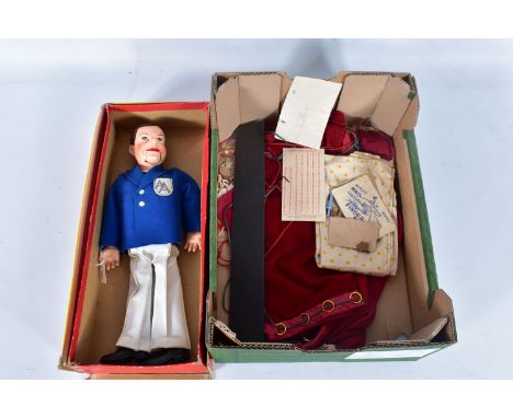 A BOXED PALITOY PETER BROUGH'S ARCHIE ANDREWS VENTRILOQUIST DOLL, appears complete, in working order and in fairly good condi