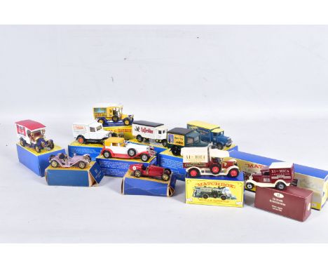 SEVEN BOXED DIE-CAST MATCHBOX MODELS OF YESTERYEAR VEHICLES, to include a Major Pack Crossley Y-26 and Model 'A' Ford MB38, n