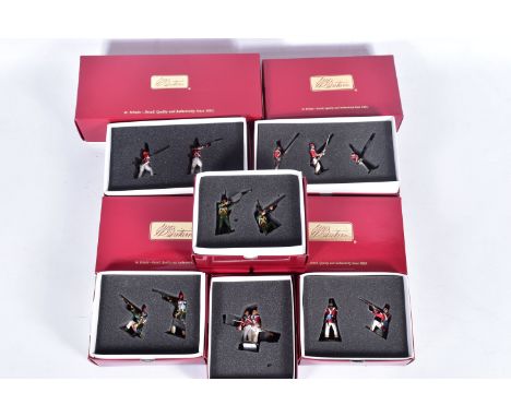 A QUANTITY OF BRITAINS NAPOLEONIC WATERLOO - HOUGOUMONT BRITISH COLDSTREAM GUARDS SETS, No's.17700, 17701, 17877, 17882, 1788
