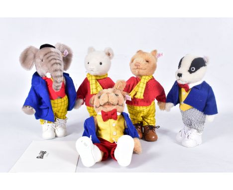A COLLECTION OF STEIFF LIMITED EDITION RUPERT THE BEAR AND HIS THREE FRIENDS FIGURES, comprising two different Rupert Bear fi