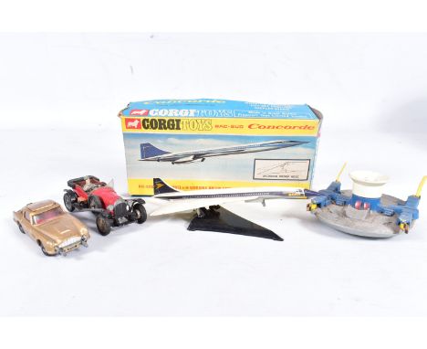 A BOXED CORGI TOYS BAC - SUD CONCORDE, No.650, B.O.A.C. livery, appears complete and in fairly good condition complete with d