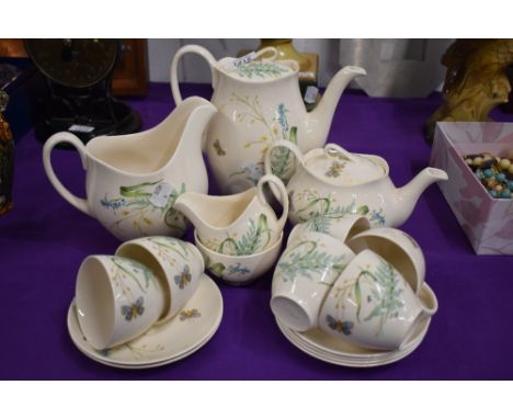 A Johnson Brothers part tea service for six.