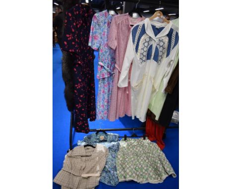 A collection of vintage and retro ladies clothing, including floral 1960s/70s skirt.