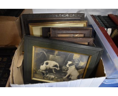 A box of vintage pictures and prints etc.